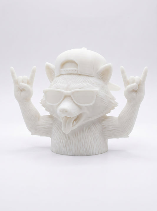 SUPERVALUECHOICE HCSEUA00019 Y-Customizable Unpainted Cool Tongue Out Hip Hop Wolf Figurine Base, DIY Handcraft Supplies for Keychains Brooches