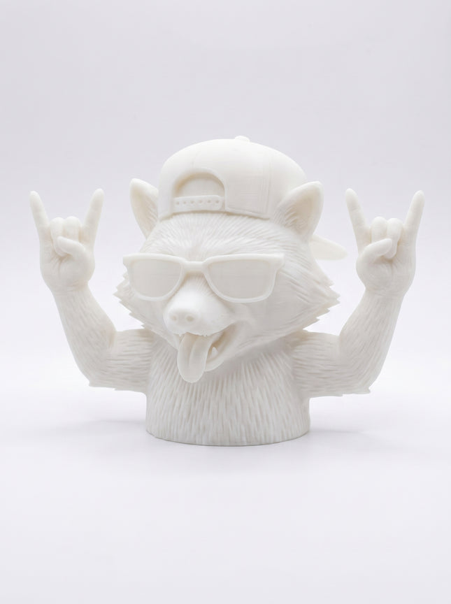 SUPERVALUECHOICE HCSEUA00019 Y-Customizable Unpainted Cool Tongue Out Hip Hop Wolf Figurine Base, DIY Handcraft Supplies for Keychains Brooches