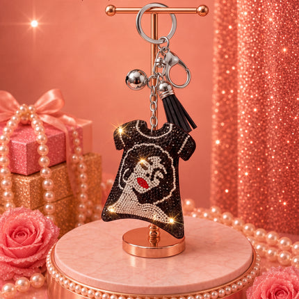 SUPERVALUECHOICE HCSESA00026 Rhinestone Cartoon Face Keychain & Brooch