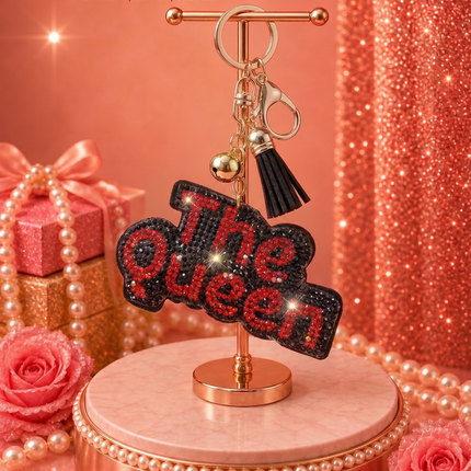 SUPERVALUECHOICE HCSESA00045 Sparkly Rhinestone The Queen Keychain&Brooch