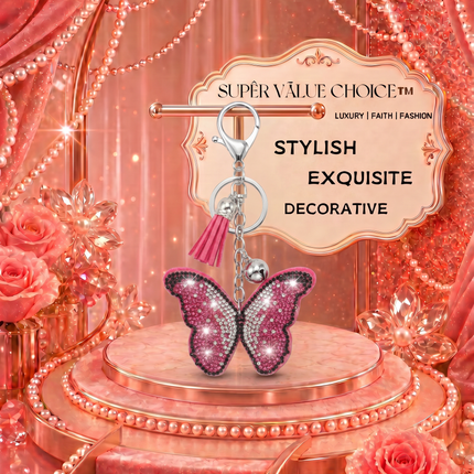 SUPERVALUECHOICE HCSESA00047 Bling Butterfly Brooch Pin & Keyring