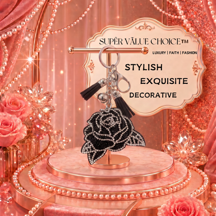 SUPERVALUECHOICE HCSESA00038 Sparkly Rhinestone Rose Keychain & Brooch
