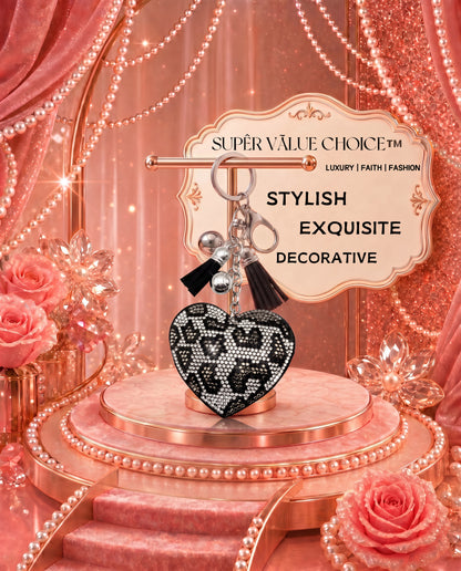 SUPERVALUECHOICE HCSESA00029 Crystal Heart Keychain and Brooch