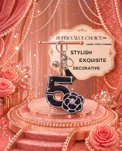 SUPERVALUECHOICE HCSESA00030 Bling Number 5 Brooch Pin & Keyring with Tassel