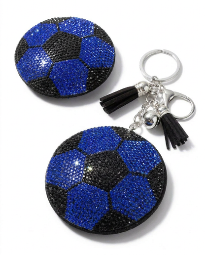 SUPERVALUECHOICE HCSESA00064 Rhinestone Soccer Ball Keychain & Brooch