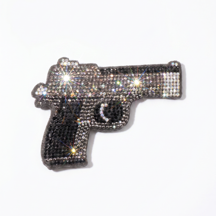 SUPERVALUECHOICE HCSESA00042 Rhinestone Gun Keychain & Brooch Sparkly Accessory