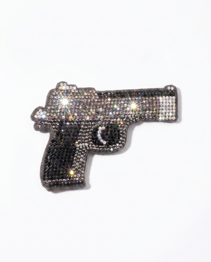 SUPERVALUECHOICE HCSESA00042 Rhinestone Gun Keychain & Brooch Sparkly Accessory
