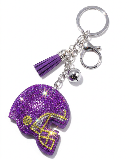SUPERVALUECHOICE HCSESA00051 Sparkly Crystal Sports Helmet Keychain&Brooch