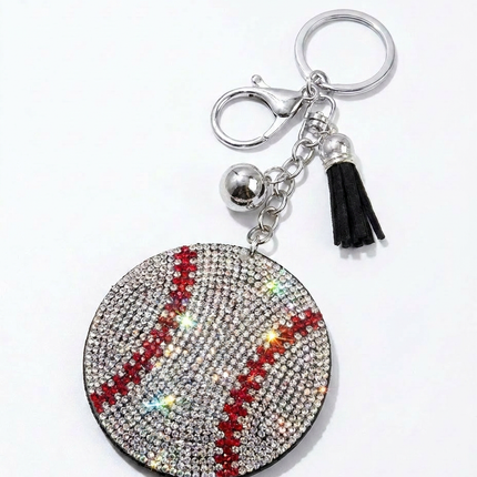 SUPERVALUECHOICE HCSESA00093 Fashion Sports Ball Rhinestone Keychain & Brooch