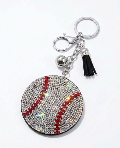 SUPERVALUECHOICE HCSESA00093 Fashion Sports Ball Rhinestone Keychain & Brooch
