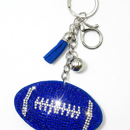 SUPERVALUECHOICE HCSESA00094 Shiny blue football-shaped brooch and keychain
