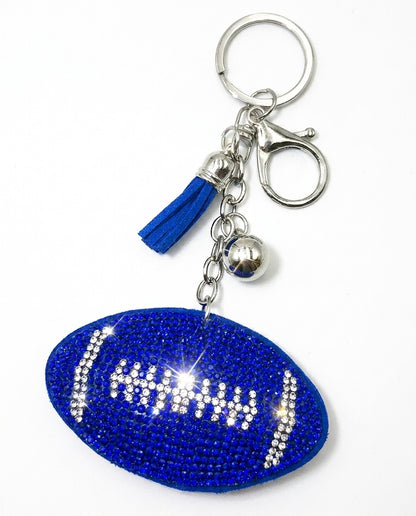 SUPERVALUECHOICE HCSESA00094 Shiny blue football-shaped brooch and keychain