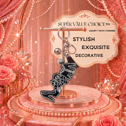 SUPERVALUECHOICE HCSESA00037 Crystal High Heel Keychain and Brooch Multifunctional Bag Charm