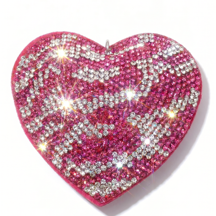 SUPERVALUECHOICE HCSESA00044 Sparkly Rhinestone Heart Bow Keychain Brooch
