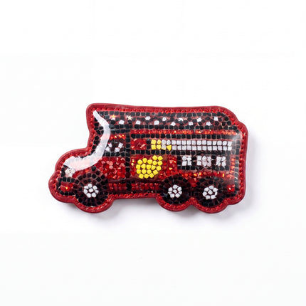 SUPERVALUECHOICE HCSESA00035 Rhinestone Double Decker Bus Keychain & Brooch
