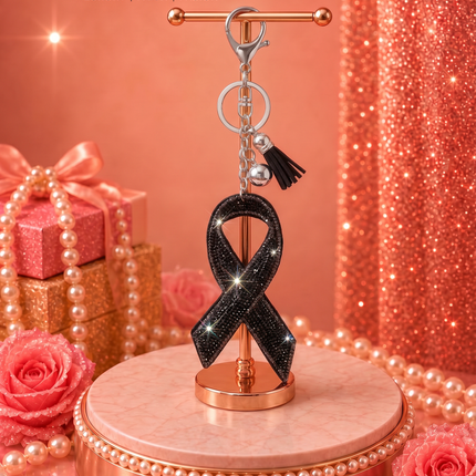 SUPERVALUECHOICE HCSESA00048 Sparkly Rhinestone Ribbon Keychain Brooch