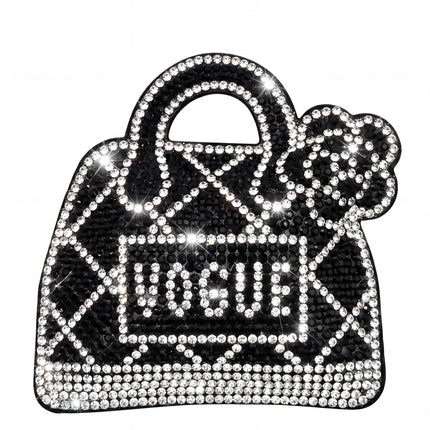 SUPERVALUECHOICE HCSESA00031 Sparkly Black Handbag Rhinestone Keychain&Brooch