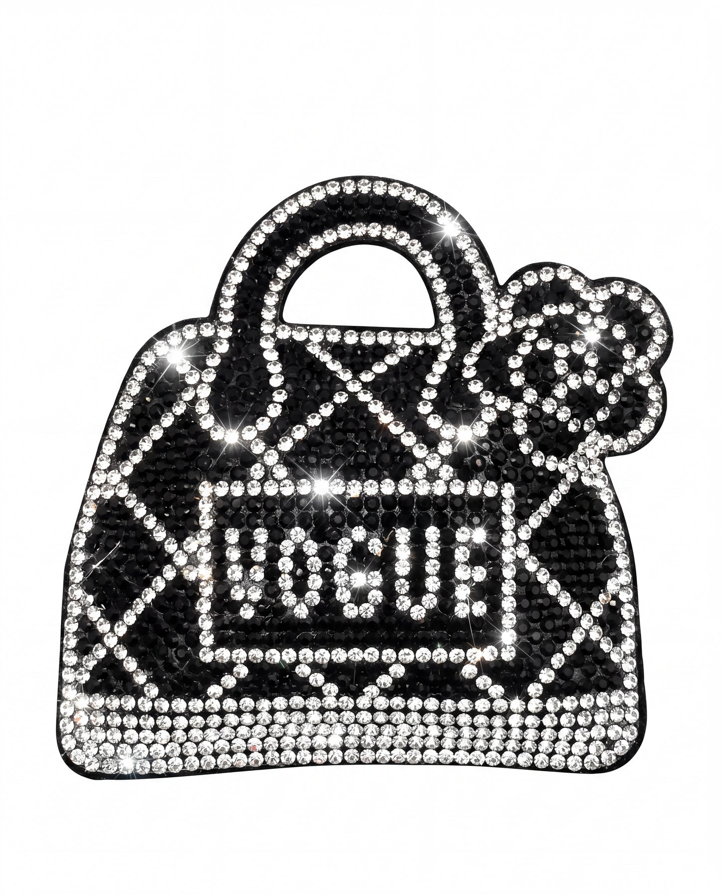 SUPERVALUECHOICE HCSESA00031 Sparkly Black Handbag Rhinestone Keychain&Brooch
