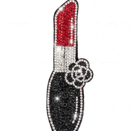 SUPERVALUECHOICE HCSESA00034 Rhinestone Lipstick Keychain & Brooch Sparkly Accessory