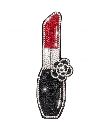 SUPERVALUECHOICE HCSESA00034 Rhinestone Lipstick Keychain & Brooch Sparkly Accessory