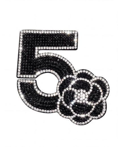 SUPERVALUECHOICE HCSESA00030 Bling Number 5 Brooch Pin & Keyring with Tassel