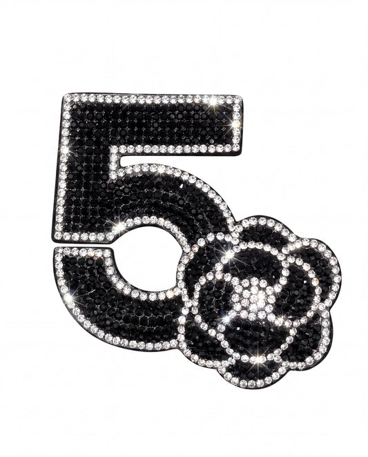 SUPERVALUECHOICE HCSESA00030 Bling Number 5 Brooch Pin & Keyring with Tassel