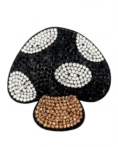 SUPERVALUECHOICE HCSESA00032 Bling Mushroom Brooch Pin & Keyring with Tassel