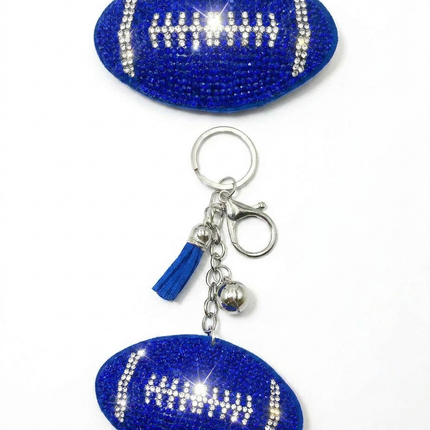 SUPERVALUECHOICE HCSESA00094 Shiny blue football-shaped brooch and keychain