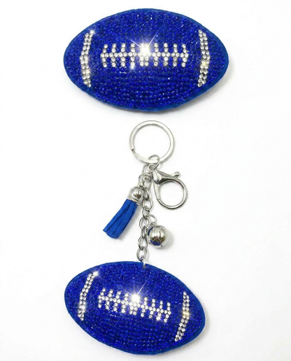 SUPERVALUECHOICE HCSESA00094 Shiny blue football-shaped brooch and keychain
