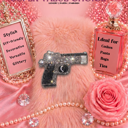 SUPERVALUECHOICE HCSESA00042 Rhinestone Gun Keychain & Brooch Sparkly Accessory
