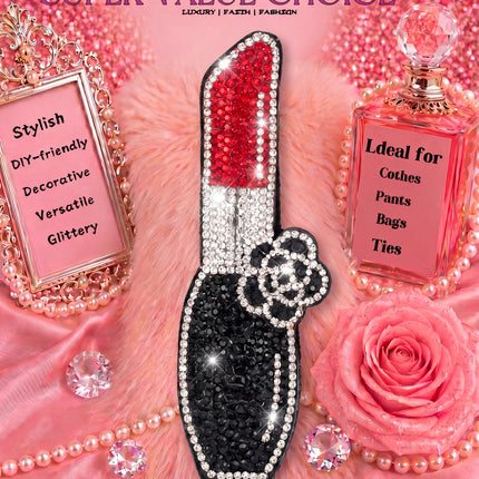 SUPERVALUECHOICE HCSESA00034 Rhinestone Lipstick Keychain & Brooch Sparkly Accessory