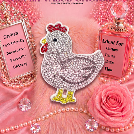 SUPERVALUECHOICE HCSESA00039 Rhinestone Chicken Keychain & Brooch Sparkly Accessory