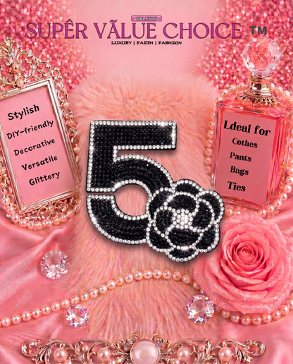 SUPERVALUECHOICE HCSESA00030 Bling Number 5 Brooch Pin & Keyring with Tassel