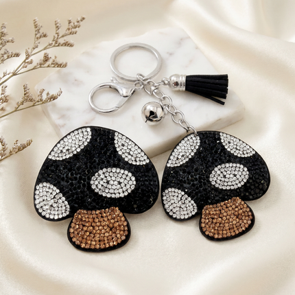 SUPERVALUECHOICE HCSESA00032 Bling Mushroom Brooch Pin & Keyring with Tassel