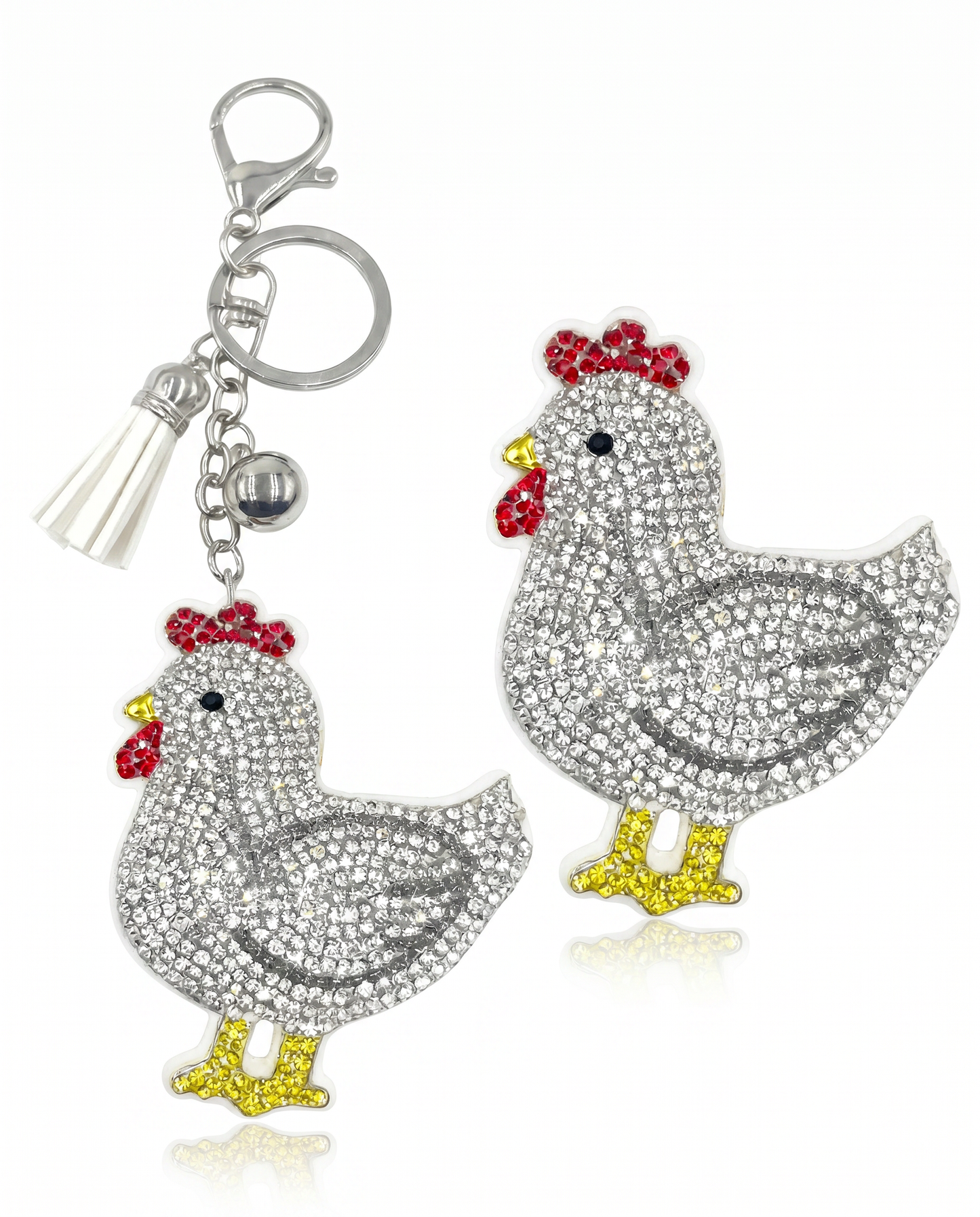 SUPERVALUECHOICE HCSESA00039 Rhinestone Chicken Keychain & Brooch Sparkly Accessory