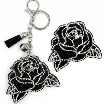SUPERVALUECHOICE HCSESA00038 Sparkly Rhinestone Rose Keychain & Brooch