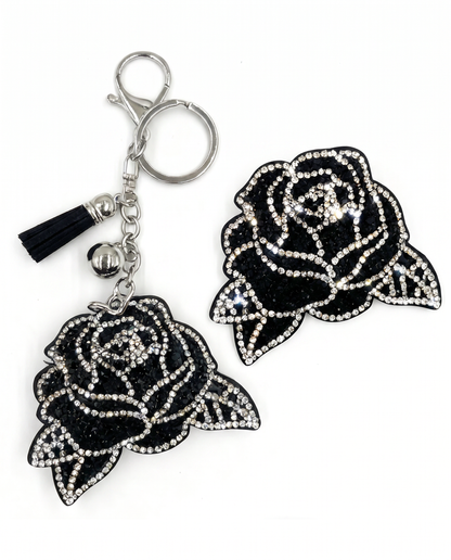 SUPERVALUECHOICE HCSESA00038 Sparkly Rhinestone Rose Keychain & Brooch