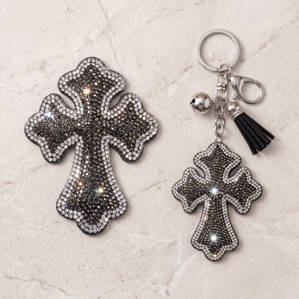 SUPERVALUECHOICE HCSESA00024 Rhinestone Cross Keychain & Brooch