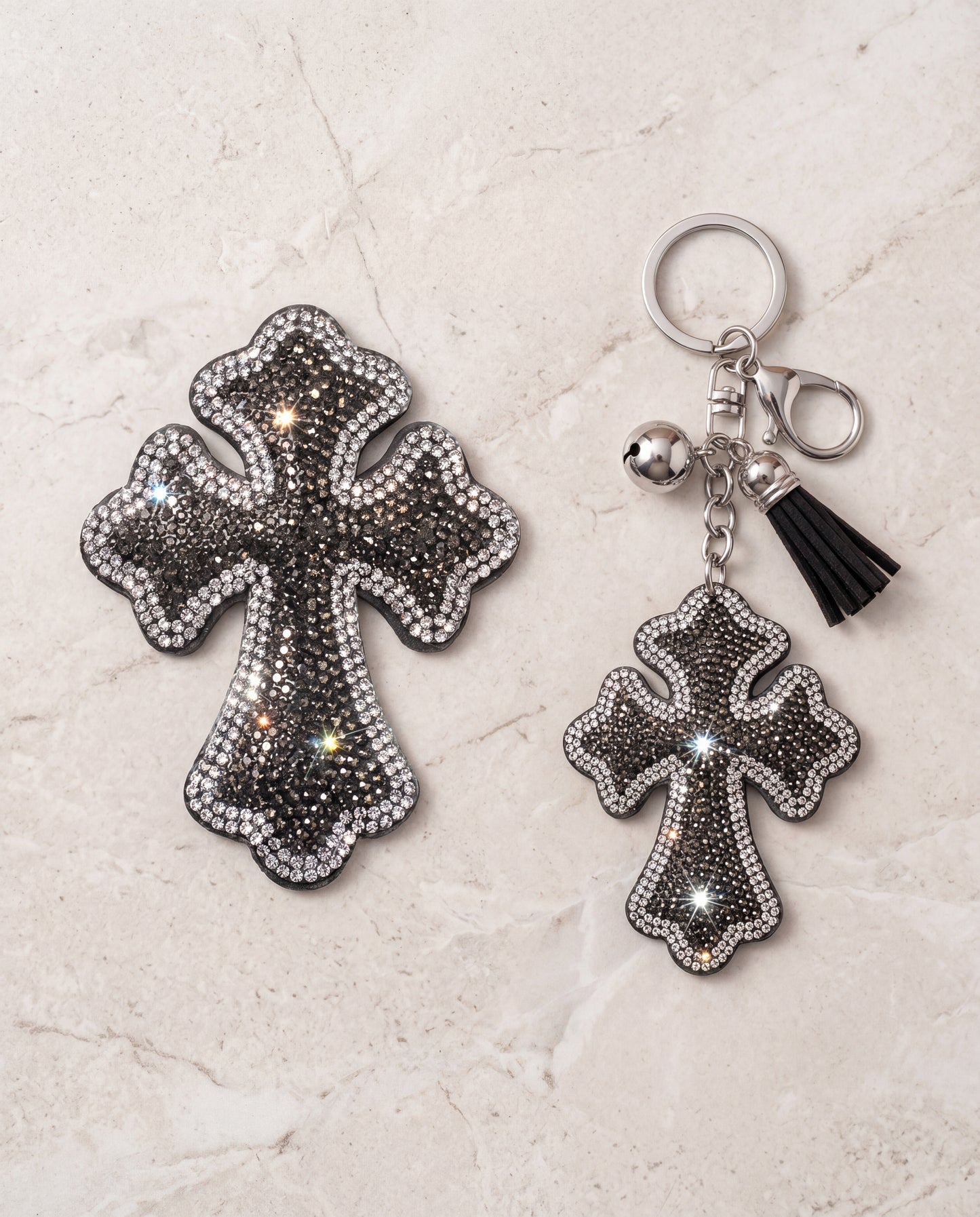 SUPERVALUECHOICE HCSESA00024 Rhinestone Cross Keychain & Brooch