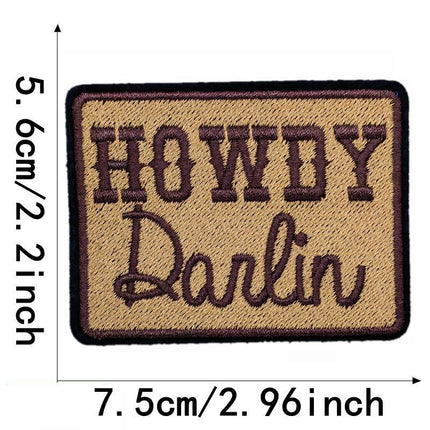 SUPERVALUECHOICE HCSEYB00112 15Pcs Western Country Slogan Embroidered Iron On Patches Casual Garment DIY Decor Appliques