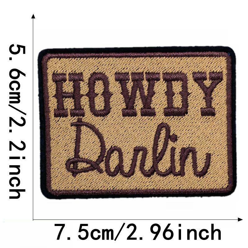 SUPERVALUECHOICE HCSEYSB00112 15Pcs Western Country Slogan Embroidered Iron On Patches Casual Garment DIY Decor Appliques