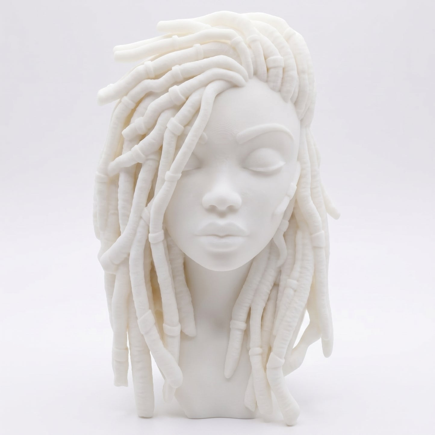 SUPERVALUECHOICE HCSEUA00055  Z-Custom Color Closed Eyes Braided Black Lady Head Resin Mold Base for Handmade DIY Jewelry Craft Supplies 2" × 2.7" × 0.5"