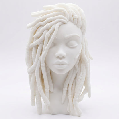 SUPERVALUECHOICE HCSEUA00055  Z-Custom Color Closed Eyes Braided Black Lady Head Resin Mold Base for Handmade DIY Jewelry Craft Supplies 2" × 2.7" × 0.5"