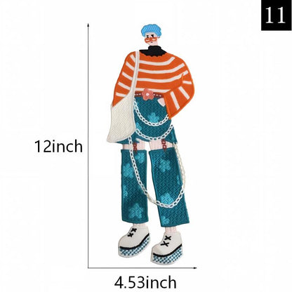 SUPERVALUECHOICE HCSEYSB00106 Stylish Cartoon Fashion Girl Embroidered Iron On Patches Clothing DIY Decor Appliques