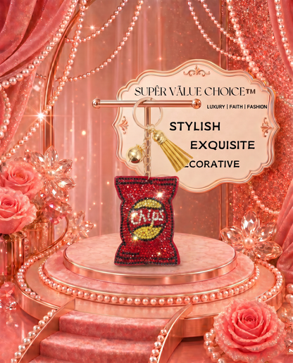 SUPERVALUECHOICE HCSESA00040 Crystal potato chip keychain & brooch