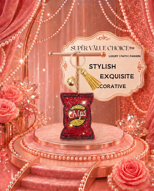 SUPERVALUECHOICE HCSESA00040 Crystal potato chip keychain & brooch