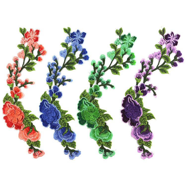 SUPERVALUECHOICE HCSEYB00072 Floral Embroidered Fabric Patches 5.51'' X 13.38''