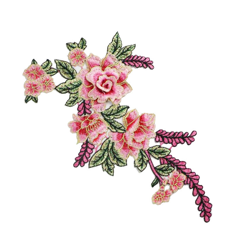 SUPERVALUECHOICE HCSEYB00080 Floral Embroidered Fabric Patches (With gold thread) 7.87'' X 14.96''