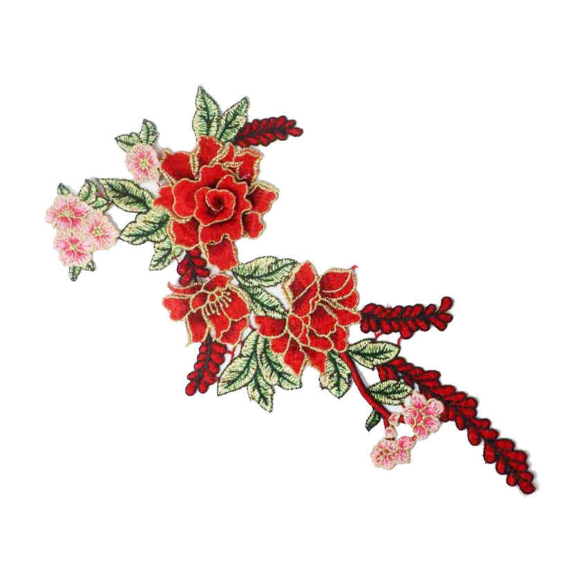 SUPERVALUECHOICE HCSEYB00080 Floral Embroidered Fabric Patches (With gold thread) 7.87'' X 14.96''