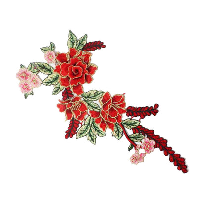 SUPERVALUECHOICE HCSEYB00080 Floral Embroidered Fabric Patches (With gold thread) 7.87'' X 14.96''